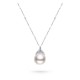 13.0-14.0mm White South Sea Pearl & Diamond Queenie Pendant in 18K Gold - AAAA Quality