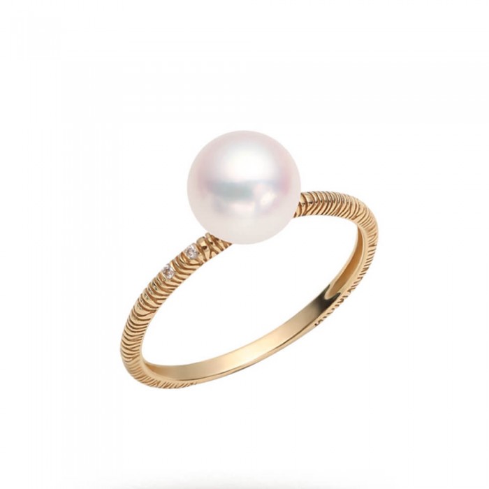 7.0-7.5mm White Akoya Pearl Ring- AAAA Quality