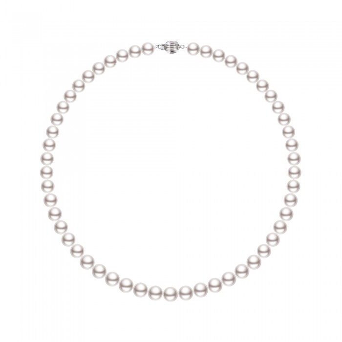 7.5-8.0mm White Freshwater Pearl Necklace - AAA Quality