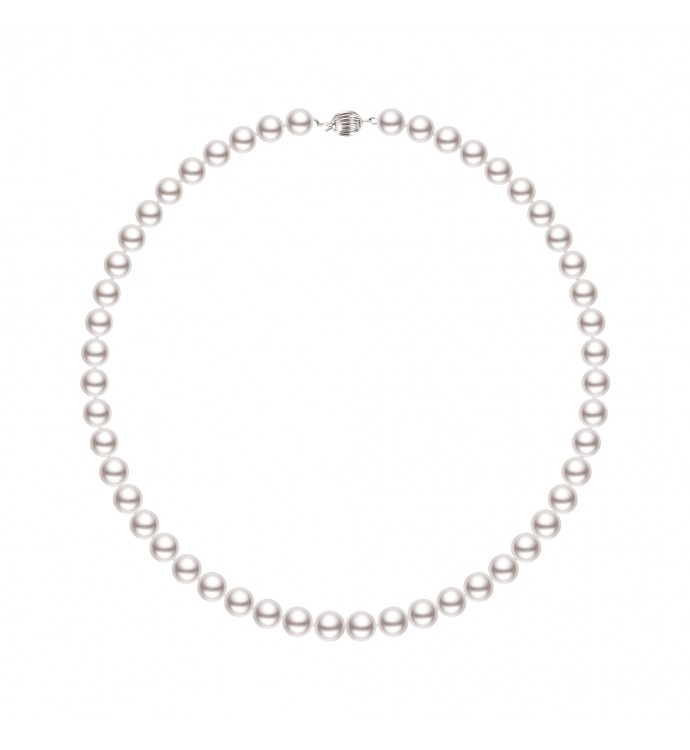 8.0-8.5mm White Freshwater Pearl Necklace - AAA Quality