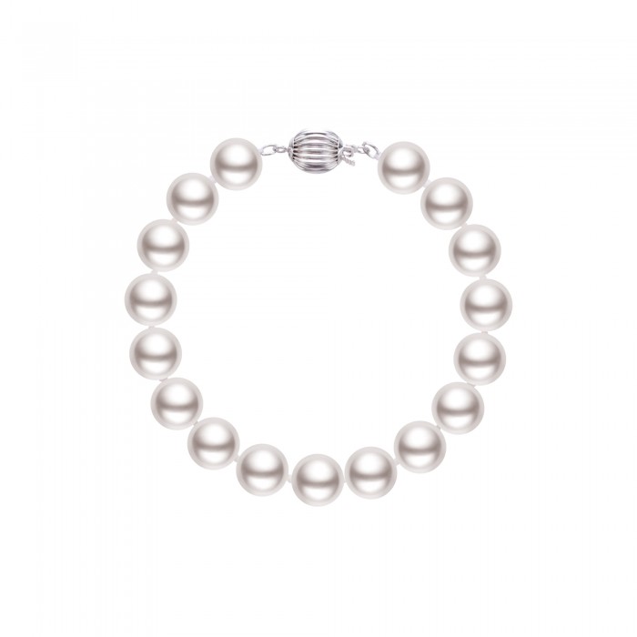 9.0-10.0mm White Freshwater Pearl Bracelet - AAAAA Quality