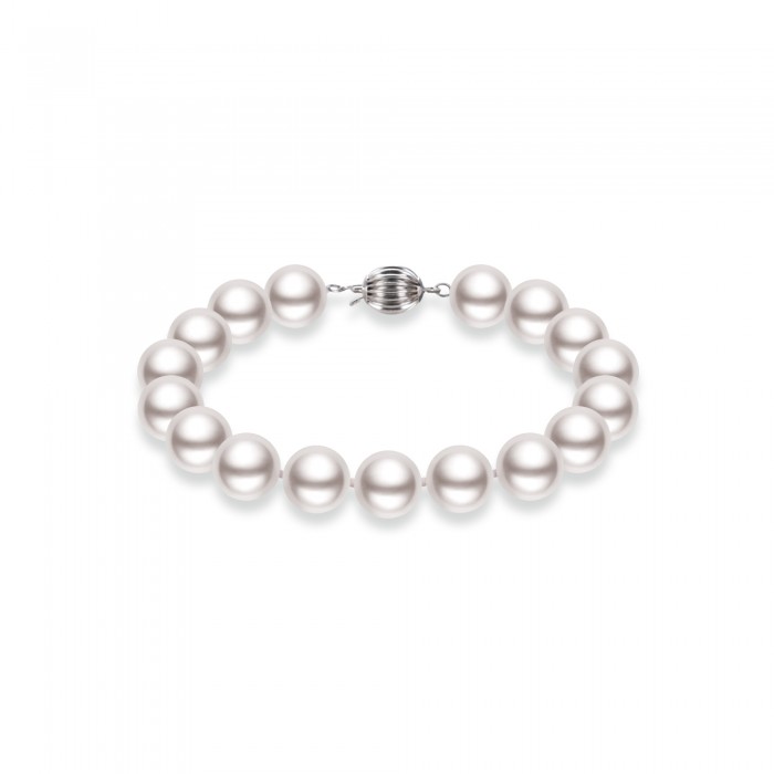 9.0-10.0mm White Freshwater Pearl Bracelet - AAAAA Quality