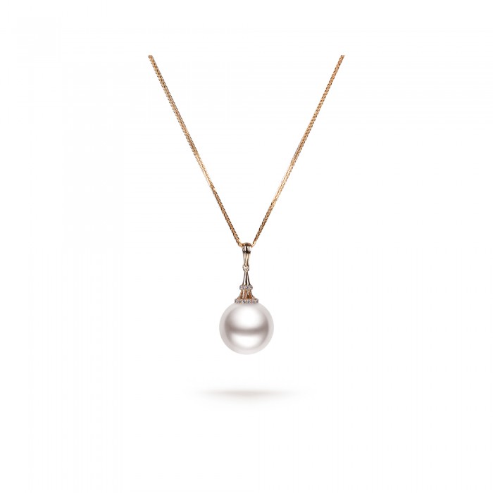 11.0-12.0mm White Freshwater Pearl Darling Pendant in 18K Gold - AAAAA Quality