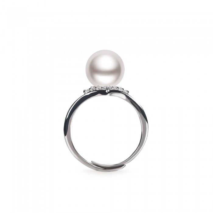 8.5-9.0mm White Freshwater Pearl Princess Ring - AAA Quality