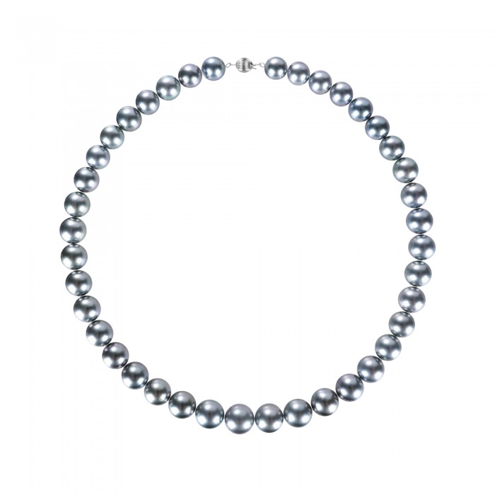 9.0-12.0mm Blue-grey Tahitian Pearl Necklace - AAAAA Quality