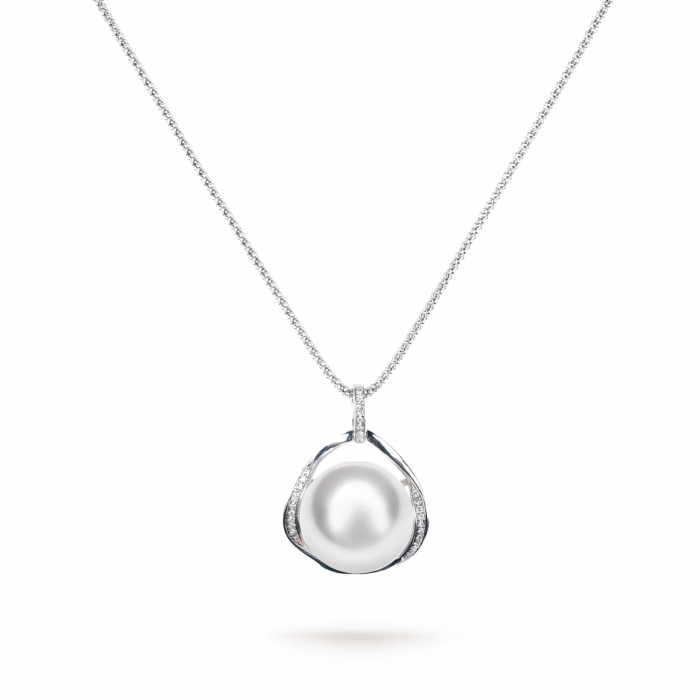 14.5-15.0mm White South Sea Pearl Loki Pendant in 18K Gold - AAAA Quality