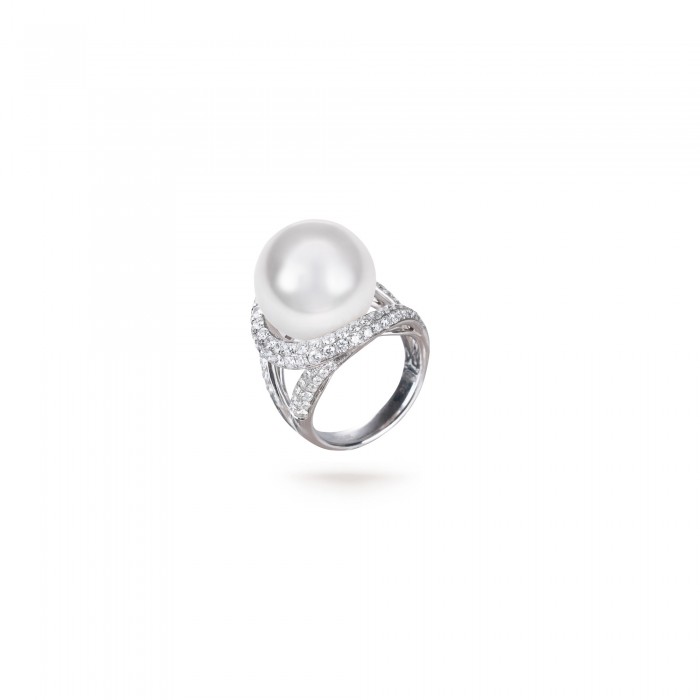 13.0-14.0mm White South Sea Pearl Tessa Ring - AAAAA Quality