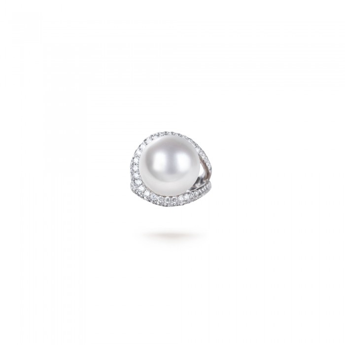 13.0-14.0mm White South Sea Pearl Tessa Ring - AAAAA Quality