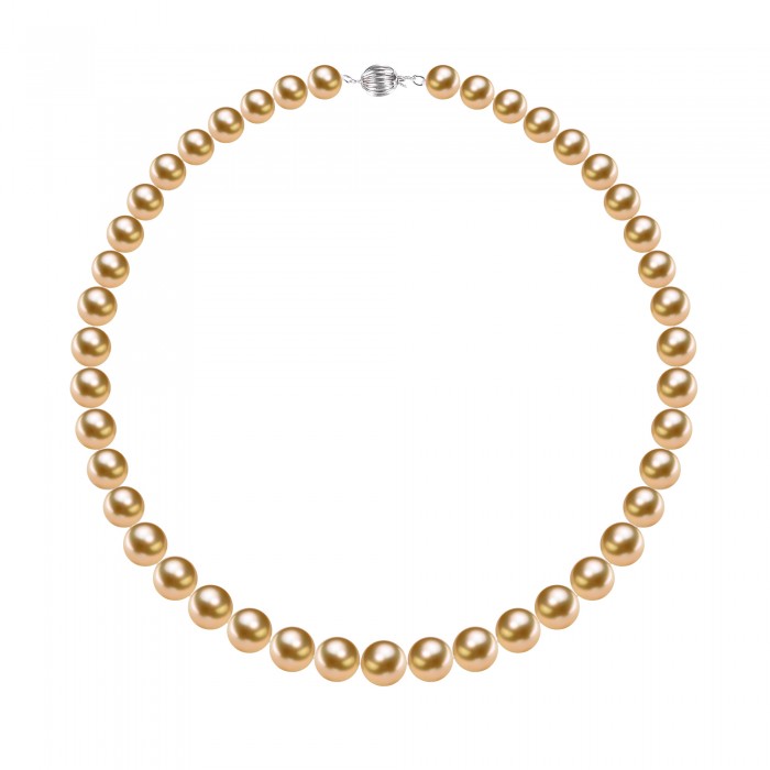 9.0-11.0mm Golden South Sea Pearl Necklace - AAAAA Quality