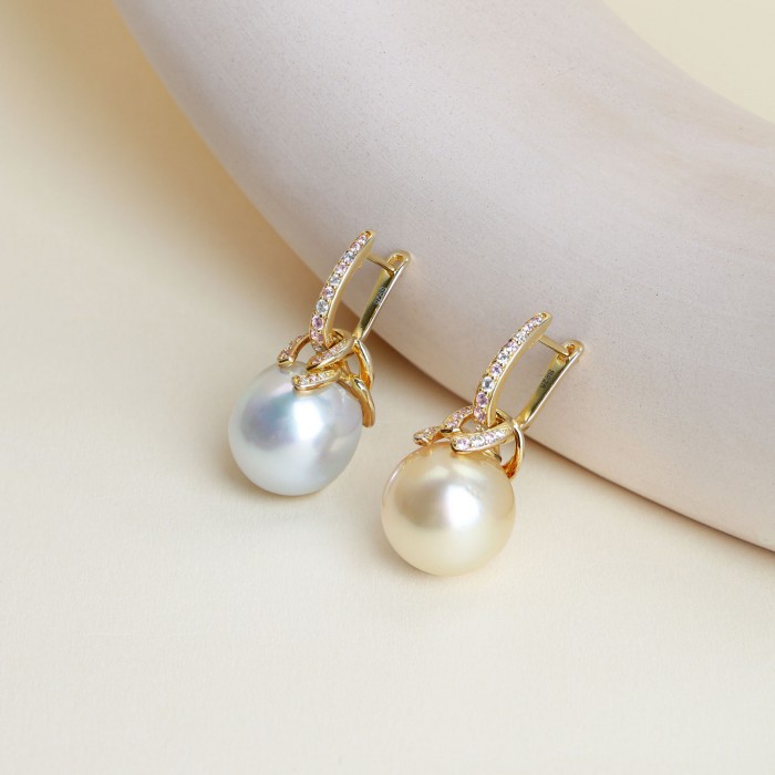 15.0mm Two-Tone Seawater Pearl Earrings