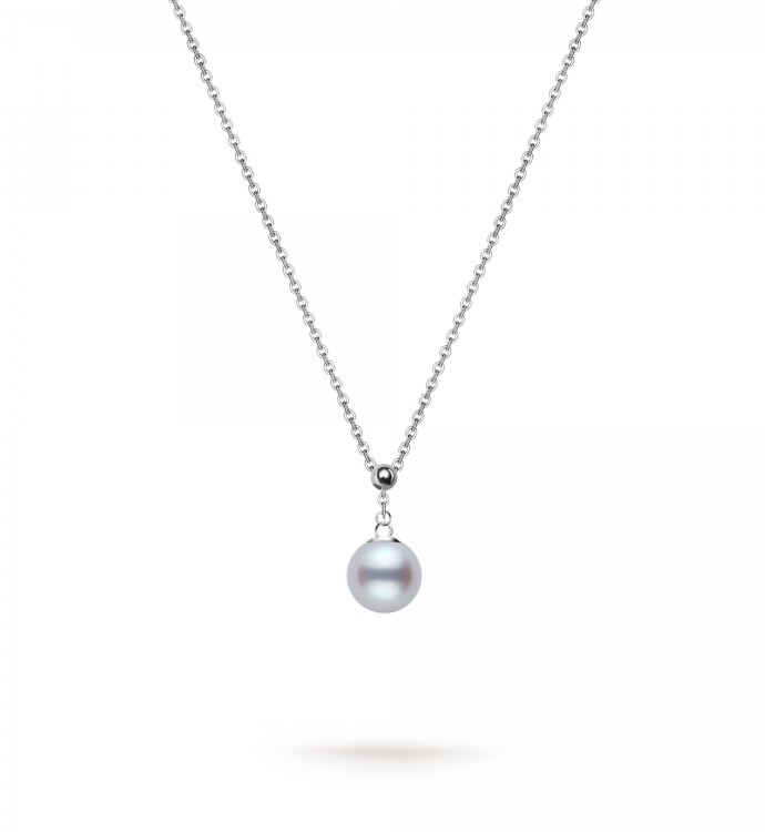 8.0-8.5mm White Akoya Pearl Pendant in Sterling Silver - AAA Quality