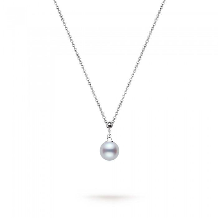 8.0-8.5mm White Akoya Pearl Pendant in Sterling Silver - AAA Quality