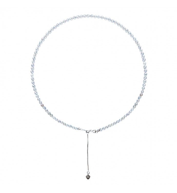 3.5-4.0mm Blue-grey Baroque Akoya Pearl Necklace - AAA Quality