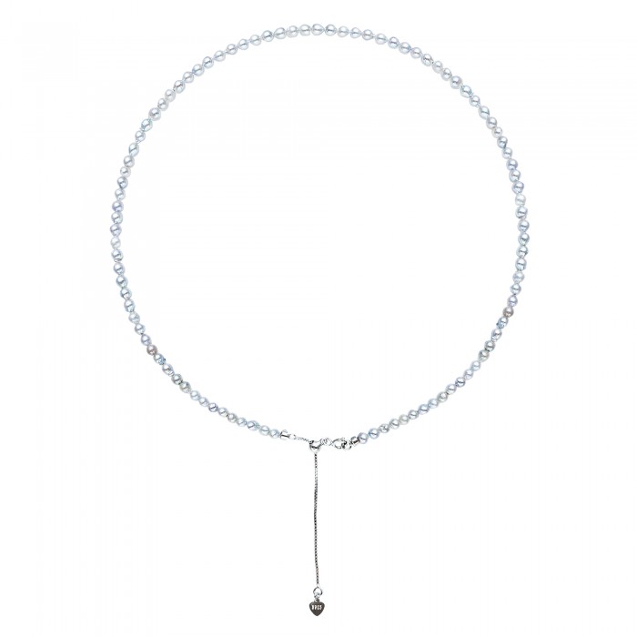 3.5-4.0mm Blue-grey Baroque Akoya Pearl Necklace - AAA Quality