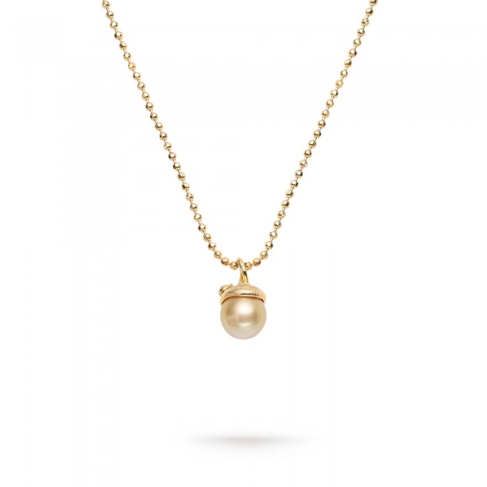 9.0-11.0mm Golden South Sea Pearl Pendant in Sterling Silver - AAA Quality