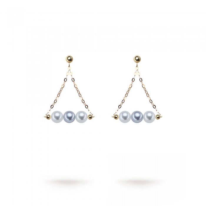 4.5-5.0mm Akoya Pearl Waltz Earrings in 18K Gold - AAAAA Quality