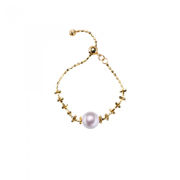 6.5-7.0mm White Akoya Pearl Lola Ring - AAA Quality