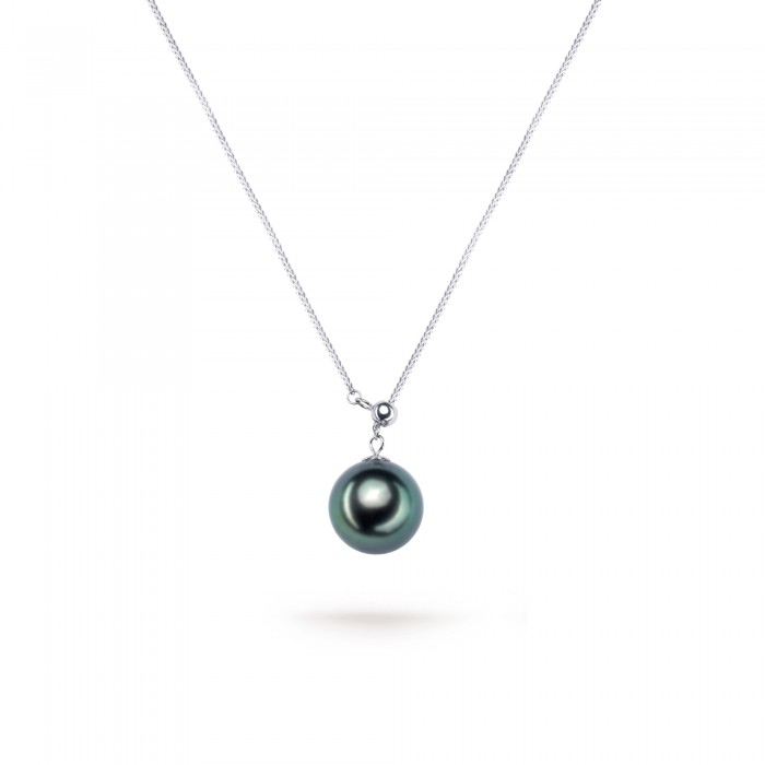 9.5-10.0mm Tahitian Pearl Pendant Adjustable Chain - AAAA Quality