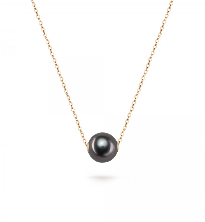 9.0-10.0mm Tahitian Pearl Floating Pendant in 18K Gold - AAAA Quality