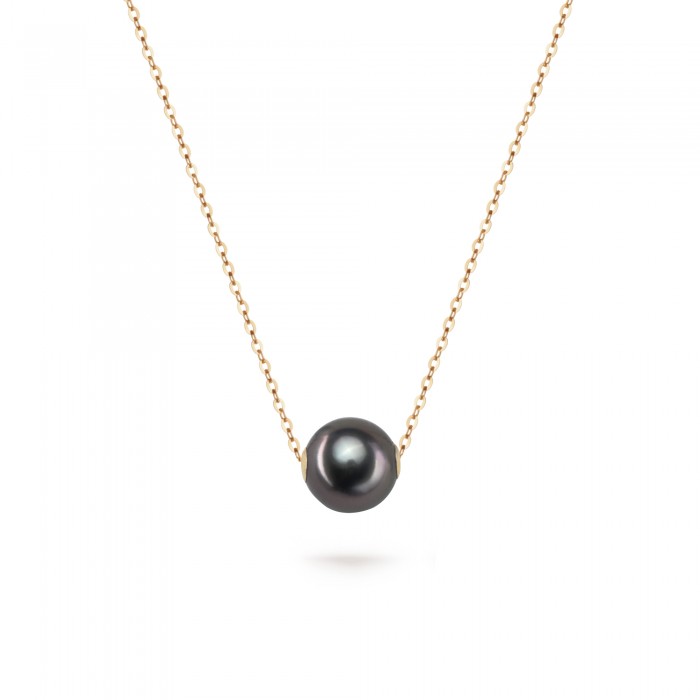 9.0-10.0mm Tahitian Pearl Floating Pendant in 18K Gold - AAAA Quality