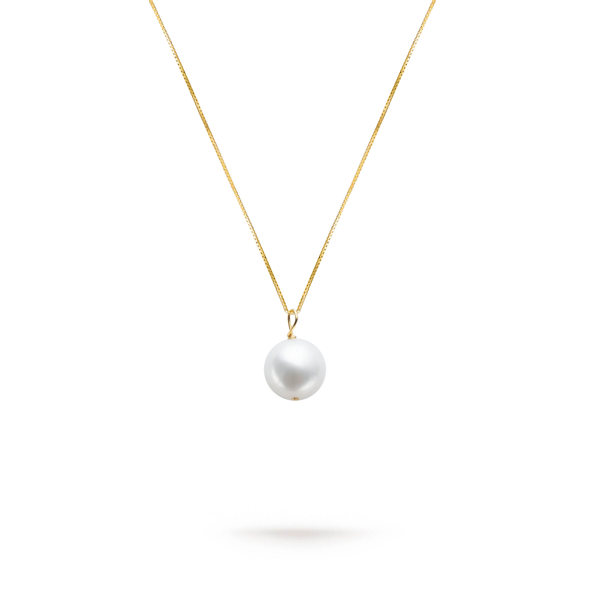 Gold Freshwater White Pearl Pendant