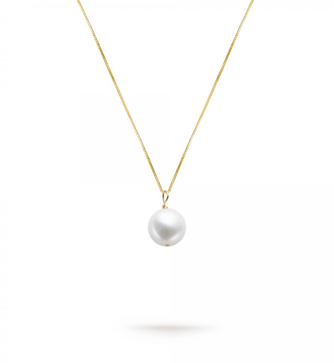 Gold Freshwater White Pearl Pendant