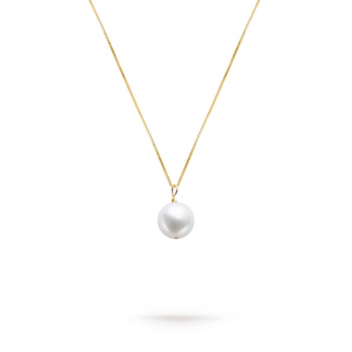 Gold Freshwater White Pearl Pendant