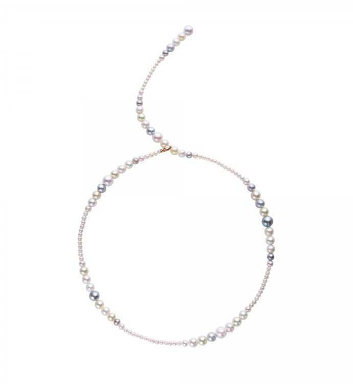 Tri-Color Akoya Pearl Long Necklace