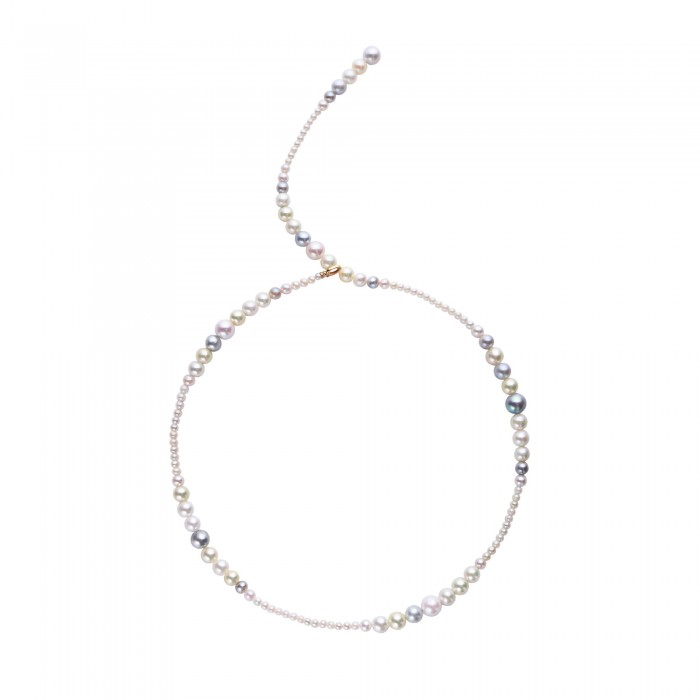 Tri-Color Akoya Pearl Long Necklace