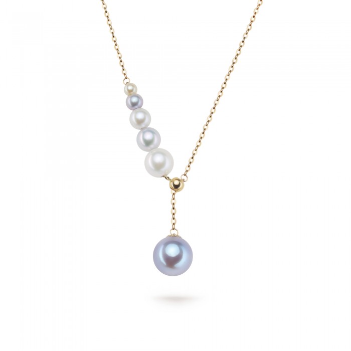 2.5-8.5mm Akoya Pearl Magic Aurora Pendant in 18K Gold - AAAA Quality