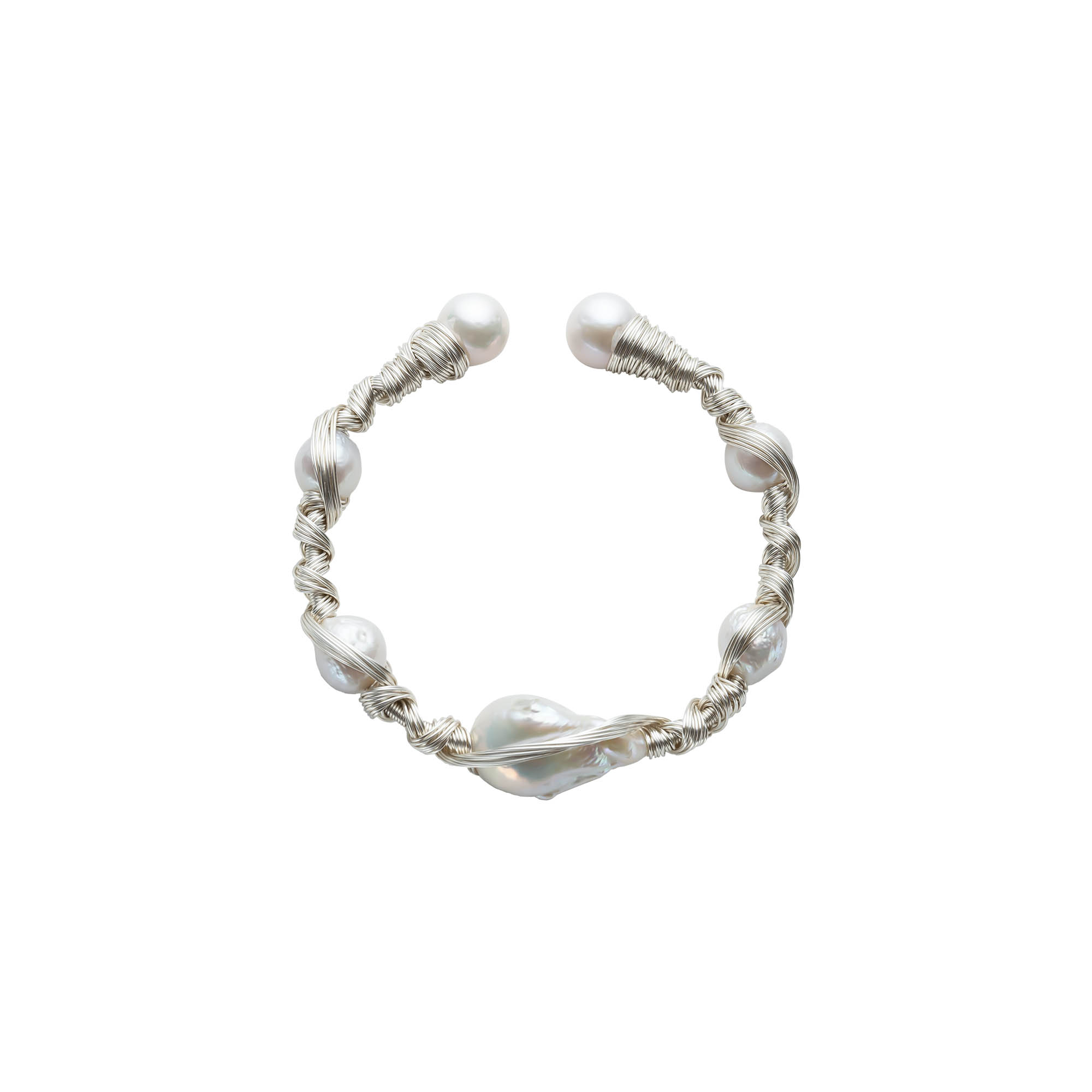 Freshwater Baroque Pearls Invisible Multi hotsell Strand Silver Trombone Clasp Bracelet