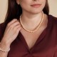 18Inch 8.5-9.0 mm AAA Freshwater Pink to Peach Pearl Necklace