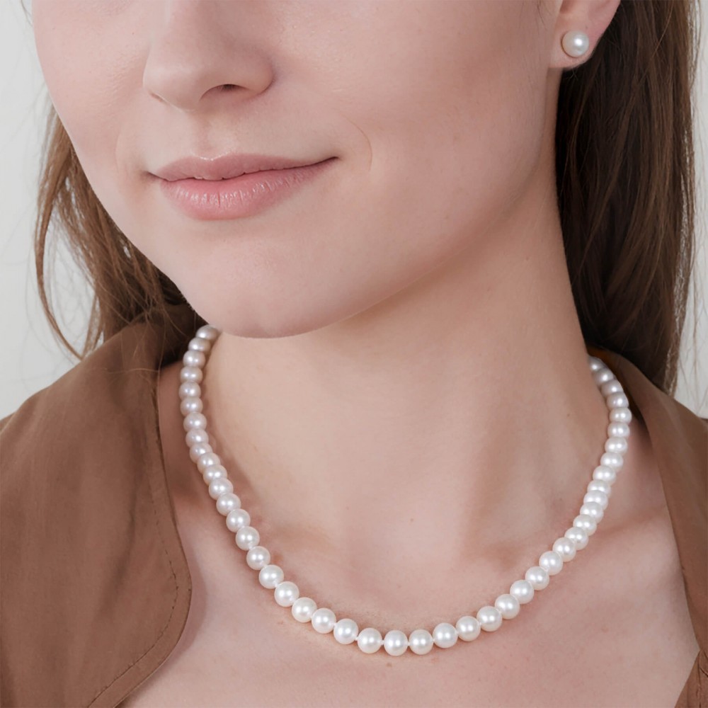 18 Inch 6.5-7.0 mm AAA White Freshwater Pearl Necklace