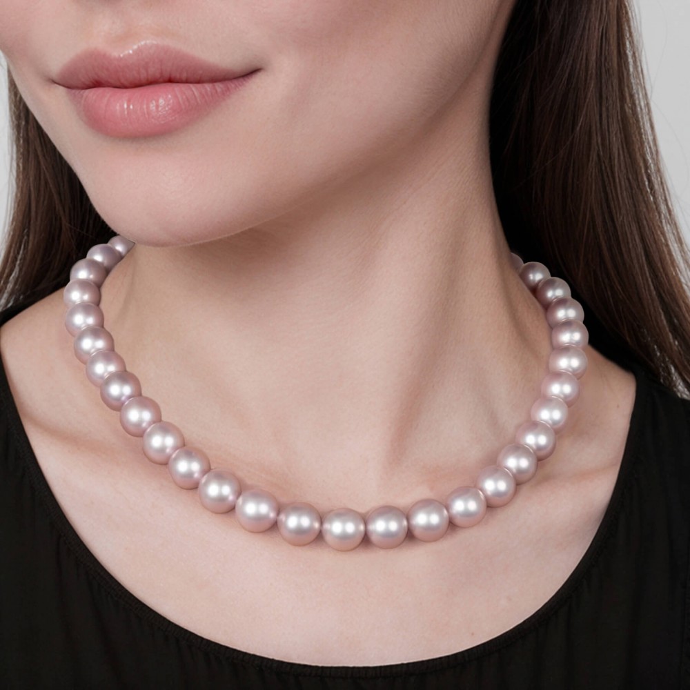 9.8-11.5 mm Cool Lavender Edison Freshwater Pearl Necklace