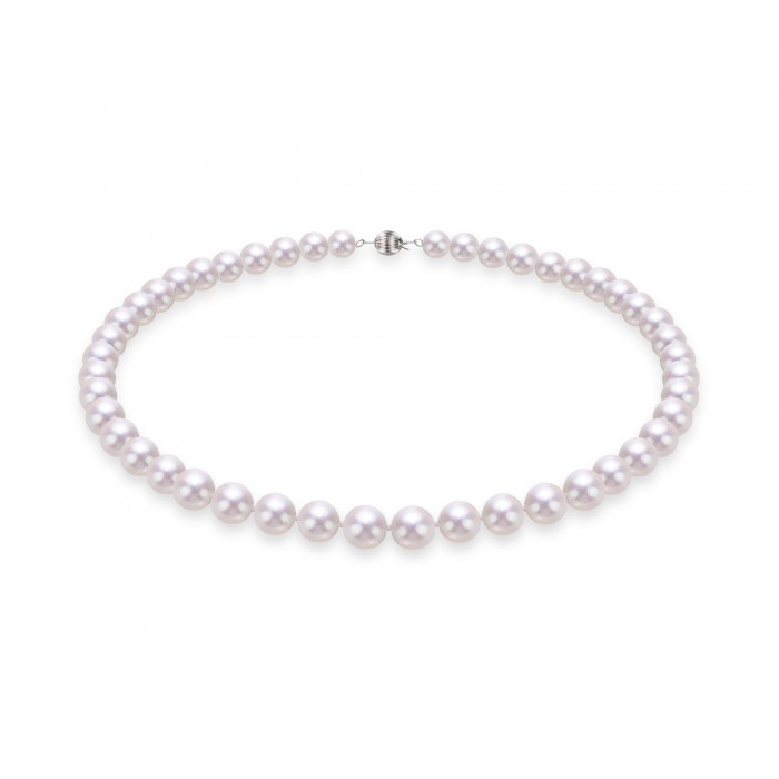 9.0-10.0mm White Freshwater Pearl Necklace - AAAAA Quality