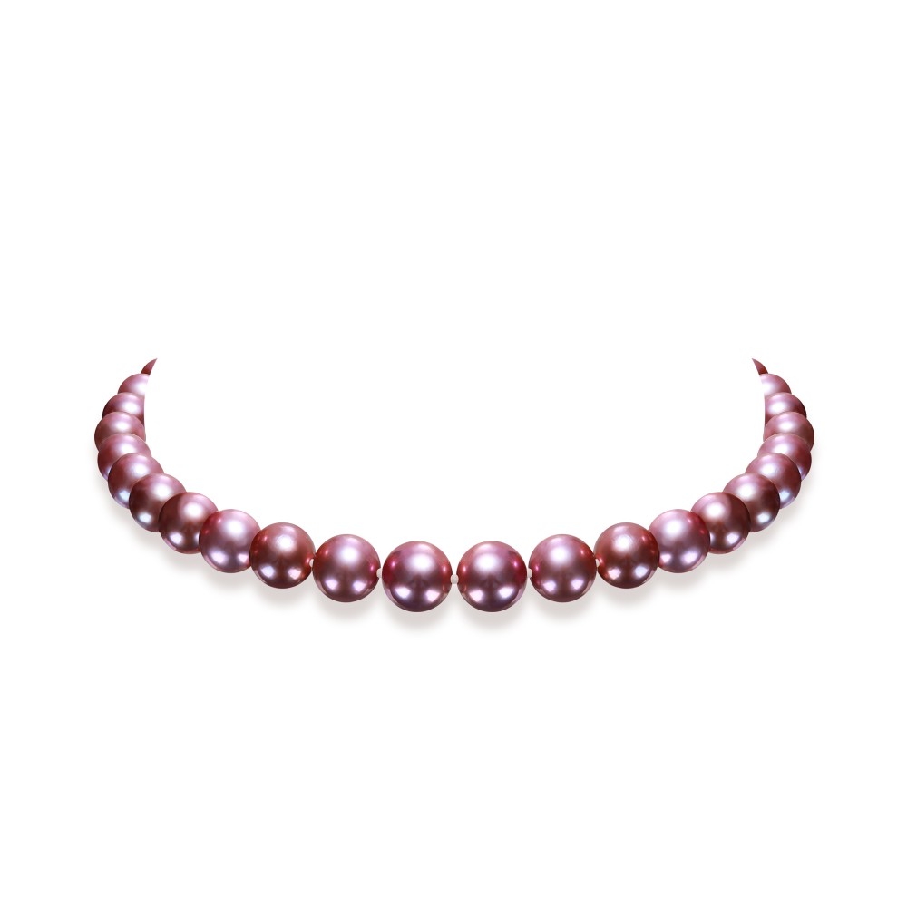 9.0-12.0mm Lavender Freshwater Pearl Necklace - AAAA Quality