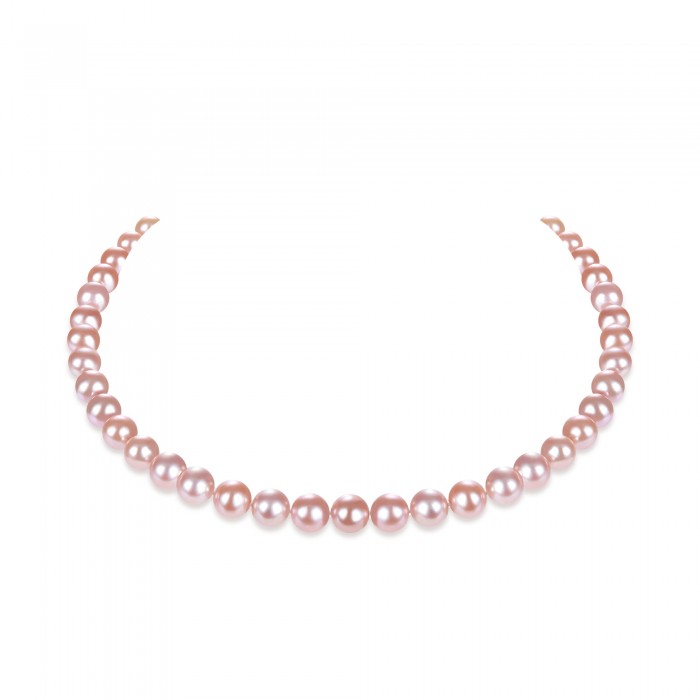 9.0-10.0mm Peach Freshwater Pearl Necklace - AAA Quality