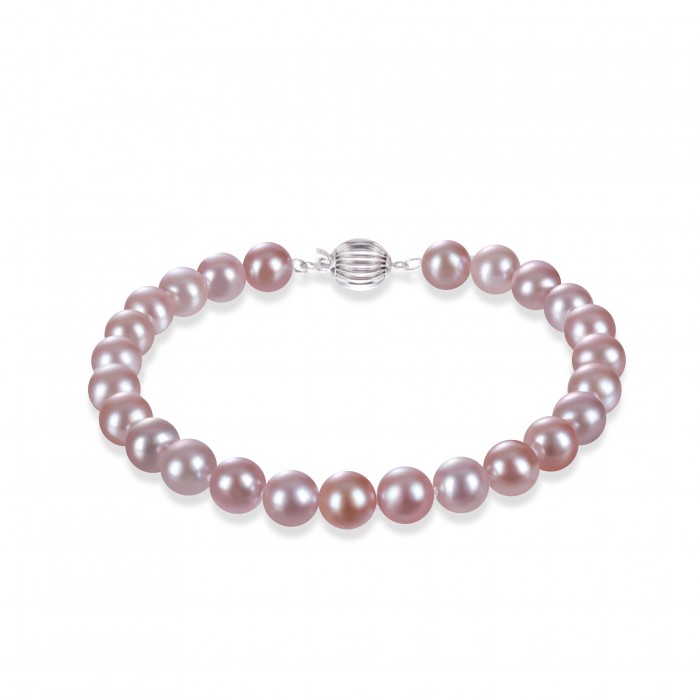 6.0-6.5mm Lavender Freshwater Pearl Bracelet - AAAA Quality