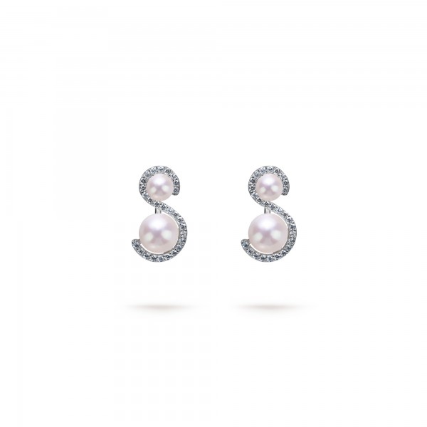 Pearl Earrings | Pearl Studs; Diamond Dangle; Hoop | White Victoria