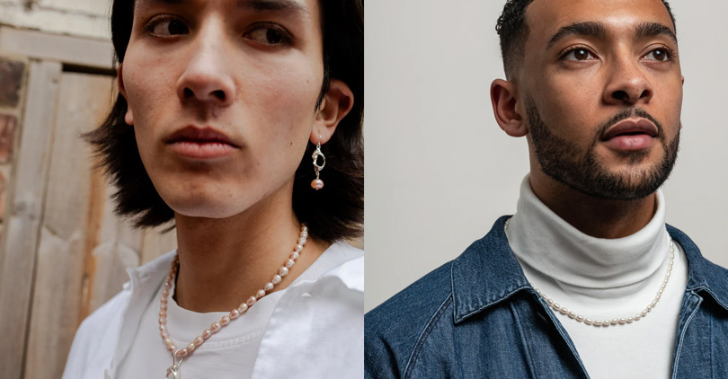 men wearing pearls