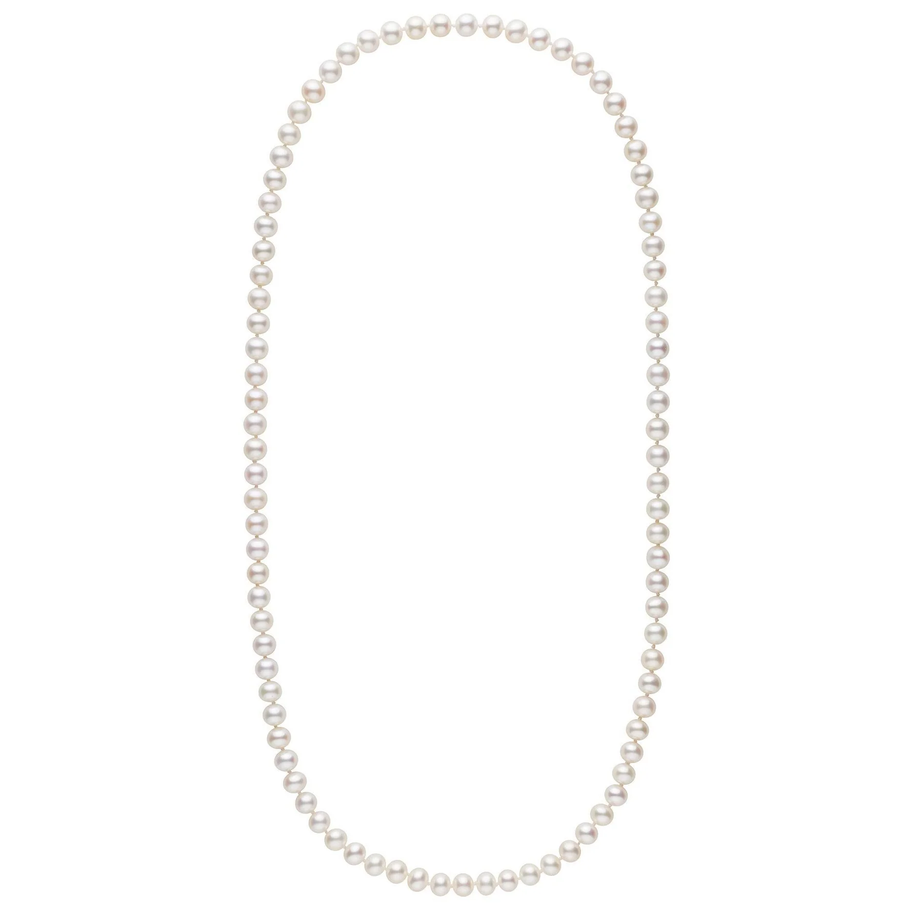 26Inch 7.5-8.0 mm AA+ Freshwater White Pearl Necklace