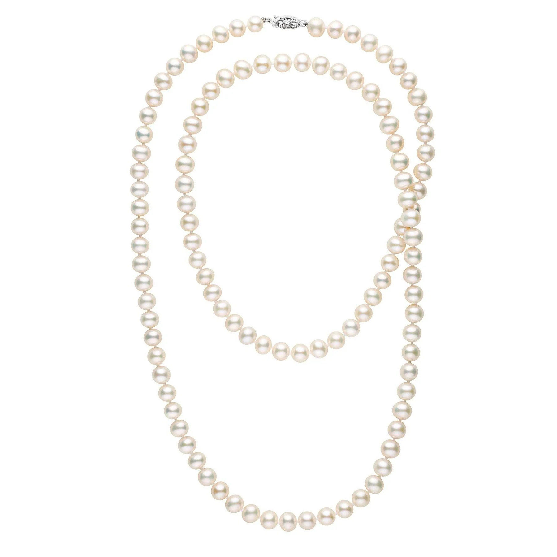 35Inch 7.5-8.0 mm AAA Freshwater White Pearl Necklace