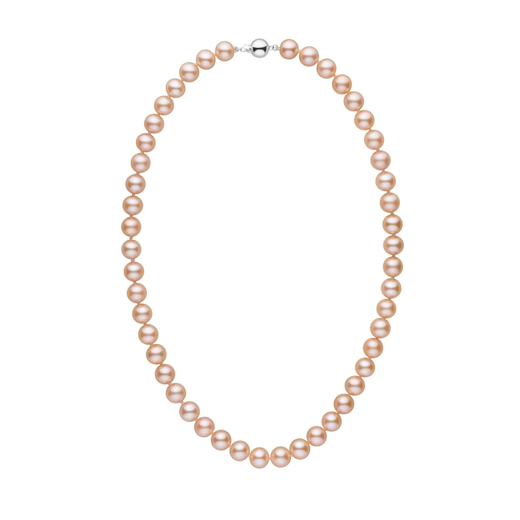 18Inch 8.5-9.0 mm AAA Freshwater Pink to Peach Pearl Necklace