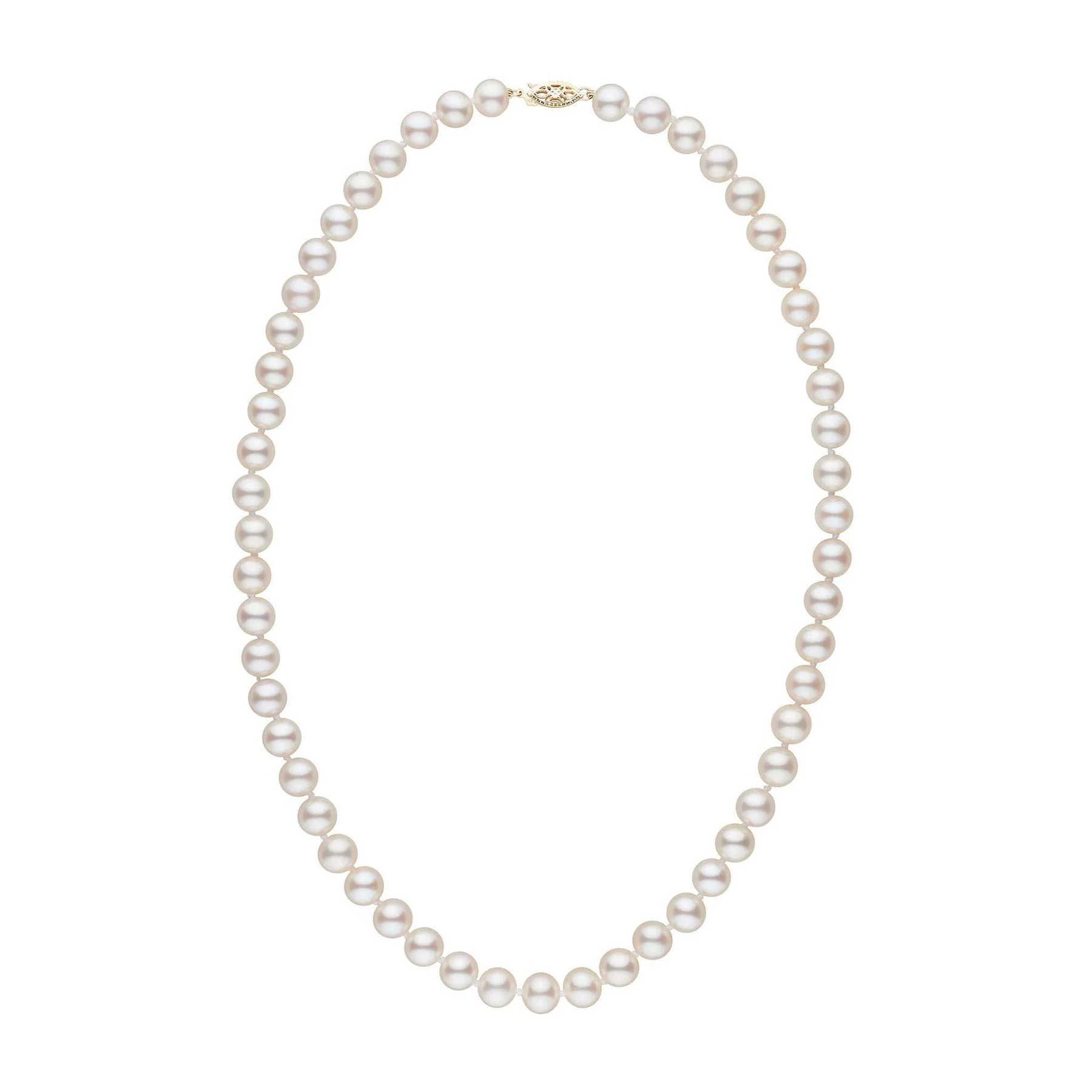 7.5-8.0 mm 18-Inch AA+ White Freshwater Pearl Necklace