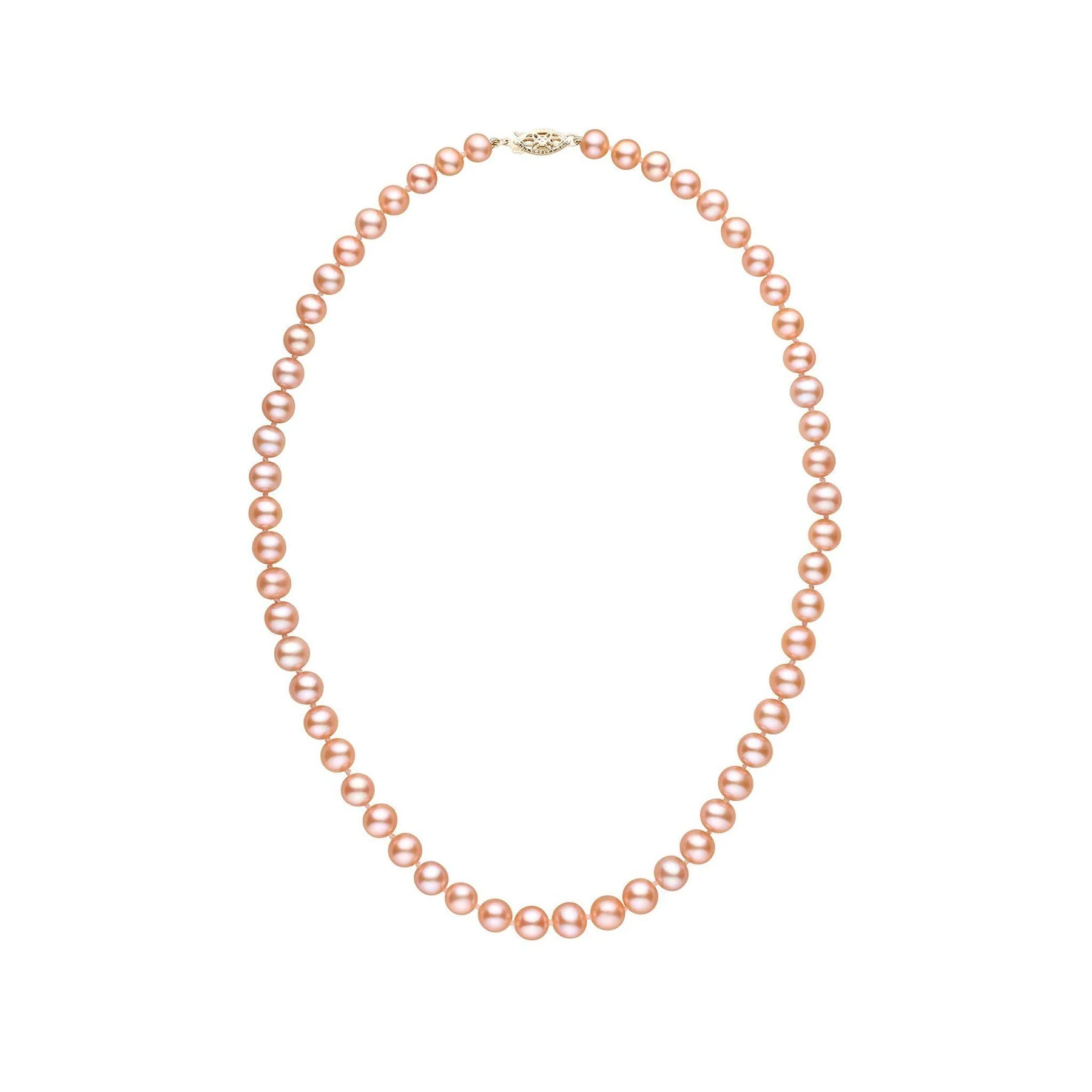 6.5-7.0 mm 16-Inch AAA Pink to Peach Freshwater Pearl Necklace