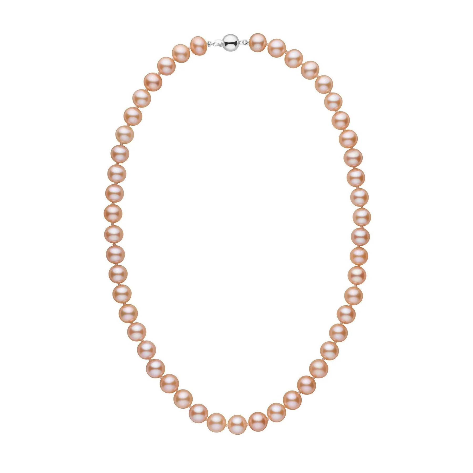 18 Inch 8.5-9.0 mm AA+ Pink to Peach Freshwater Pearl Necklace