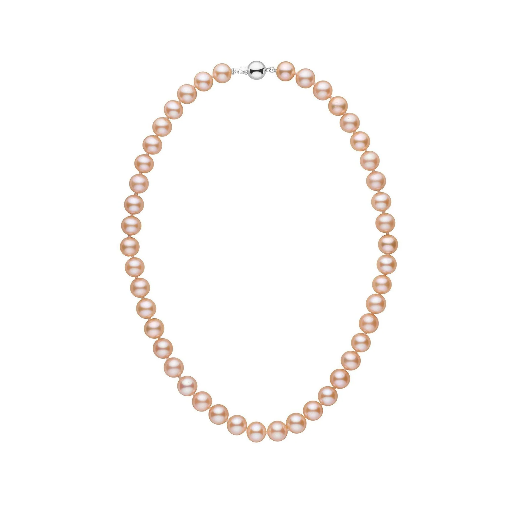 16 Inch 8.5-9.0 mm AAA Pink to Peach Freshwater Pearl Necklace